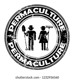 PERMACULTURE rubber stamp