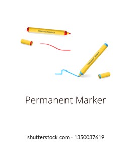 Permanent chisel tip marker isolated 