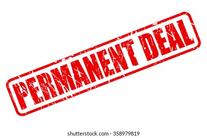 PERMANENT DEAL red stamp text on white