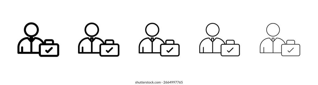 Permanent employee icon filled flat sign concept for web design.