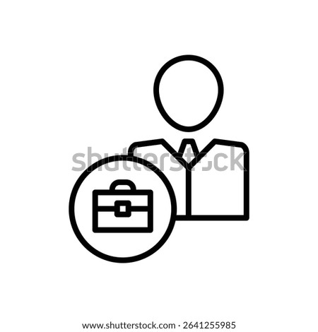 Permanent employee icon outline set sign