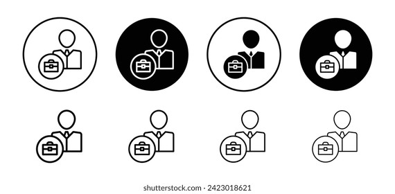 Permanent employee vector icon set collection. Permanent employee Outline flat Icon.