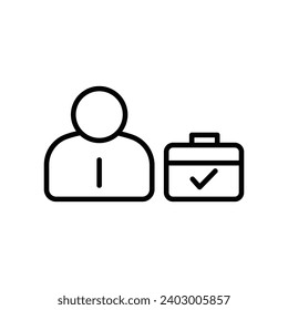 Permanent employee vector line icon illustration