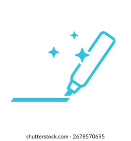 Permanent glitter marker icon. Isolated on white background.Blue icon