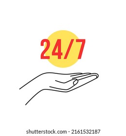 permanent good service or customer retention icon. linear style graphic simple logotype design web pictogram element isolated on white. concept of urgent response badge or online business symbol