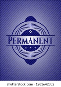 Permanent jean or denim emblem or badge background