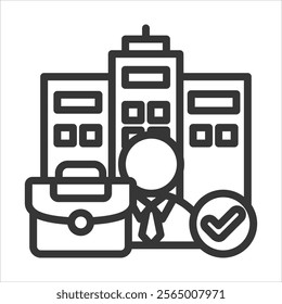 Permanent Job Outline Icon Vector Illustration