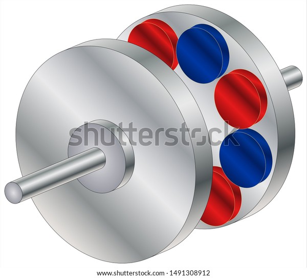 Permanent Magnet Axial Flux Synchronous Coupling стоковая векторная графика без лицензионных 7422