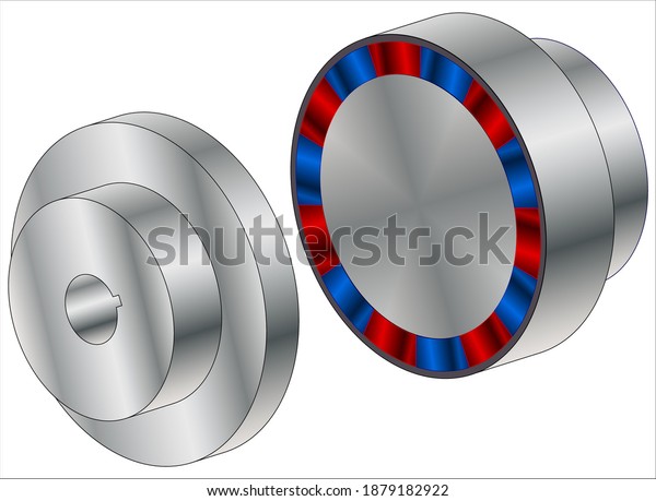 Permanent Magnet Axial Flux Synchronous Coupling Stock Vector Royalty Free 1879182922 8866