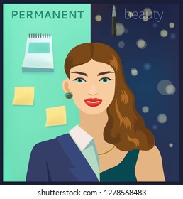 Permanent makeup vector illustration