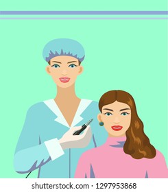 Permanent makeup vector illustration