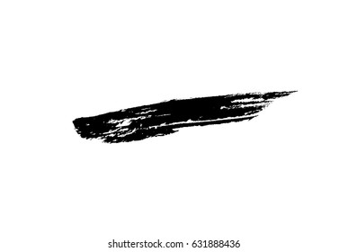 Permanent marker brush stroke or dry paint line. Sketch pencil scribble, trace grunge underline or smudge isolated on white background. Vector black ink brushstroke