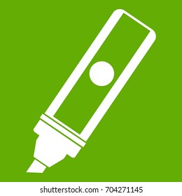 Permanent marker icon white isolated on green background. Vector illustration