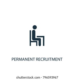 Permanent recruitment icon. Simple element illustration. Permanent recruitment symbol design from HR collection. Can be used in web and mobile.