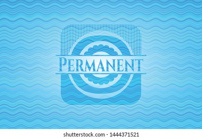 Permanent water wave concept style emblem. Vector Illustration. Detailed.