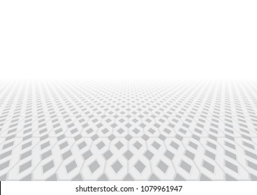Permeable concrete paver block pavement floor or brick vector background in perspective. Allows water to drain, soak or infiltrate into soil. Cement material for outdoor garden by paving on ground.