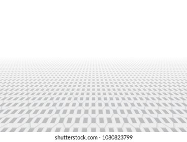 Permeable concrete paver block pavement floor or brick vector background in perspective. Allows water to drain, soak or infiltrate into soil. Cement material for outdoor garden by paving on ground.