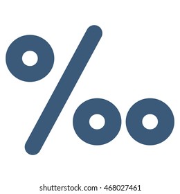 Permille vector icon. Style is contour flat icon symbol, blue color, white background.