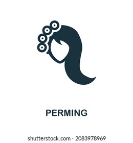 Perming icon. Monochrome sign from hairdresser collection. Creative Perming icon illustration for web design, infographics and more
