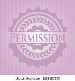 Permission badge with pink background