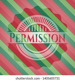 Permission christmas emblem background. Vector Illustration. Detailed.