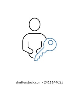 icono de línea de concepto de permisos. Ilustración de elemento simple. diseño de símbolos de esquema de concepto de permisos.