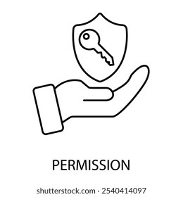 permission concept line icon. Simple element illustration. permission concept outline symbol design.