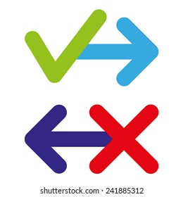permission forbidden arrow - stock vector