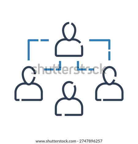 Permission hierarchy icon for user access control system, team role management icon for admin dashboard interface