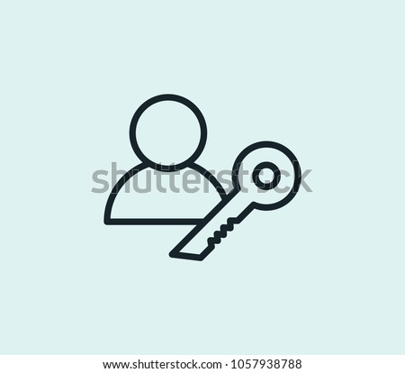 Permission icon line isolated on clean background. Permission icon concept drawing icon line in modern style. Vector illustration for your web site mobile logo app UI design.