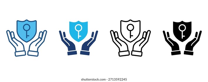 Permission Icon Set With Multiple Styles. Vector Illustration
