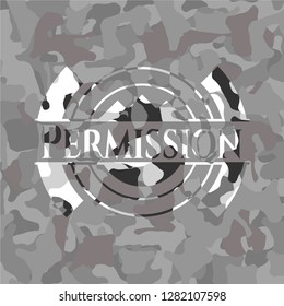 Permission on grey camo texture