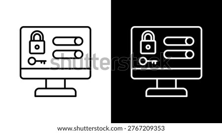 Permission Panel Outline White Icon Set Design