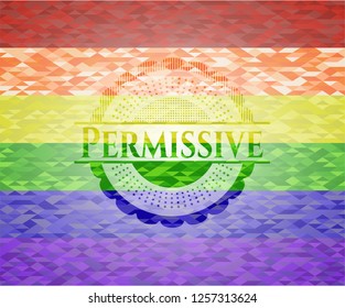 Permissive lgbt colors emblem 