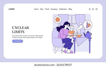 Permissive parenting style highlights the warm interaction between a parent and child. It reflects relaxed boundaries and supportive communication in a nurturing home environment. Vector illustration.
