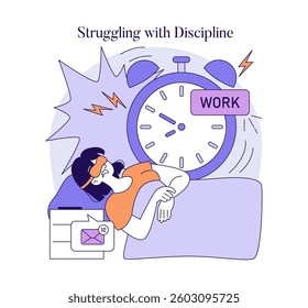 Permissive Parenting Style illustration. It captures the struggle with discipline as a child faces challenges in managing responsibilities and meeting expectations. The scene conveys a sense of