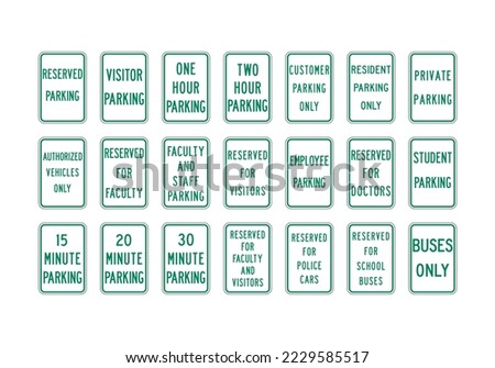 Permissive Parking Signs set. Vector illustration