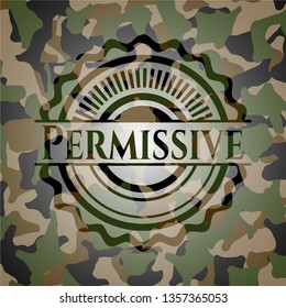 Permissive written on a camo texture