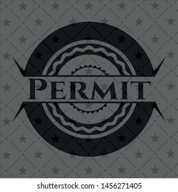 Permit black emblem. Vector Illustration. Detailed.