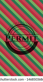 Permit christmas style emblem. Vector Illustration. Detailed.