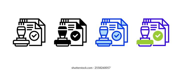 Permit Icon. linear style sign for mobile concept and web design. Outline vector icon. Symbol, logo illustration. Vector