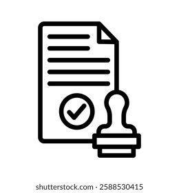 Permit icon logo sign set vector outline