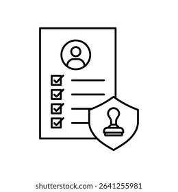 Permit icon outline set sign