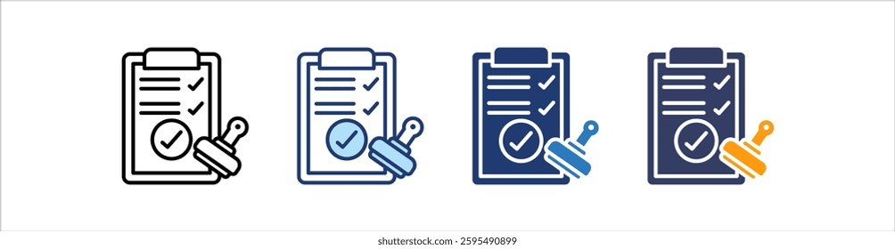 Permit Icon Set Multiple Style Collection