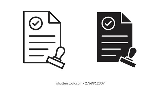 Permit icon. Simple outline style for web and app. Vector icon