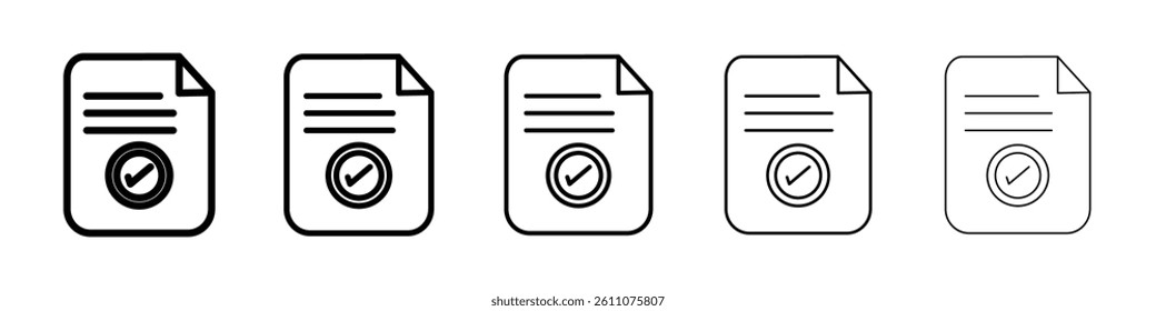 Permit icon Symbol mark in Outline style