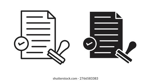 Permit icons. Vector graphic. Editable vector stroke. EPS 10.