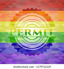 Permit lgbt colors emblem 