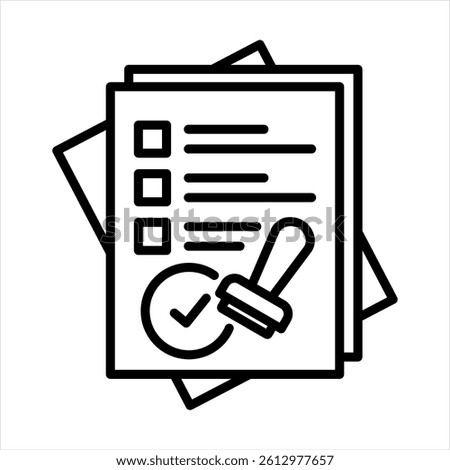 Permit Line Icon Vector Illustration