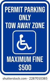 permit parking only tow away zone maximum fine $500